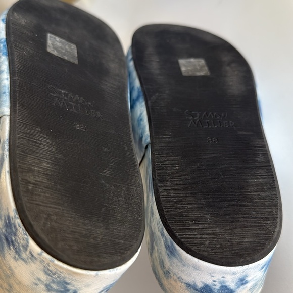 Simone Miller Blue white Tie Dye Cloudy Platform Sandal Bubble Slides Size 38/8 - Picture 15 of 16